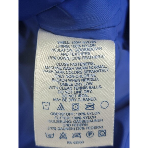 Lands End Vest Mens XL Blue Puffer Goose Down Insulated Nylon Outdoor Dad Hiking - Picture 5 of 9